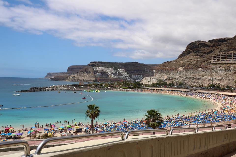 Los amadores beach in gran canaria 